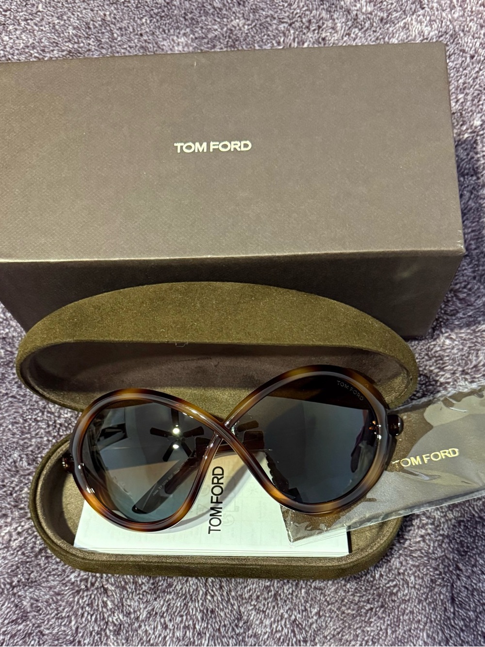 Tom Ford Women's Tortoiseshell Round-Loop Sunglasses - Brown/Black